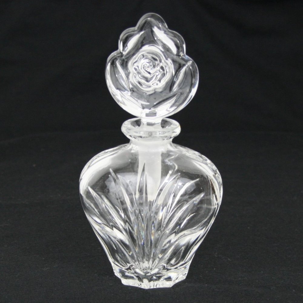 Vintage 50's Glass Perfume Decanter with Floral Stopper - Picture 2 of 4